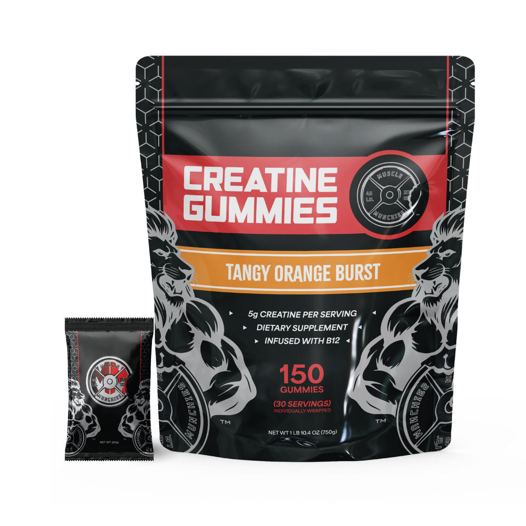 Muscle Munchies Creatine Gummies with Vitamin B-12- Delicious Muscle Building Supplement