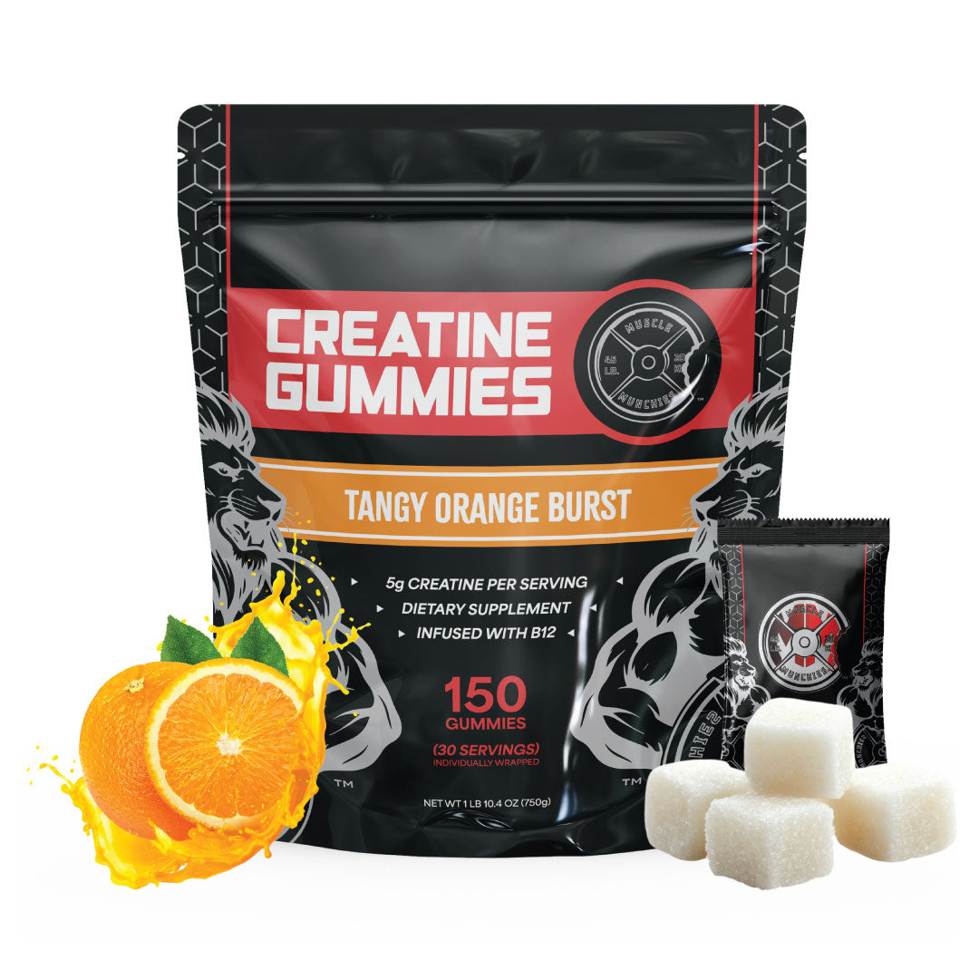 Muscle Munchies Creatine Gummies with Vitamin B-12- Delicious Muscle Building Supplement